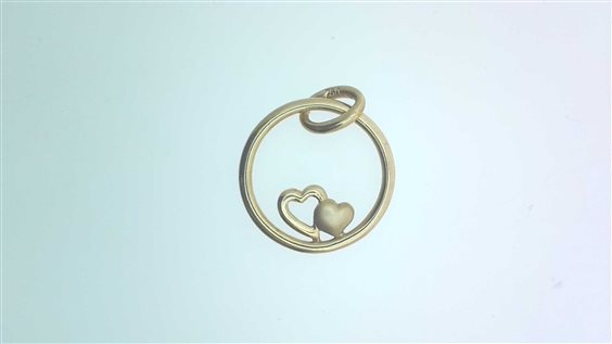 Anhänger Sommer Dame San Valentino in Gelbgold CUORI NEL CERCHIO B&B C/C 1.50 G - CUORI NEL CERCHIO B&B C/C 1.50 G